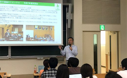本学卒の衆議院議員 田畑裕明氏が全カリで講演