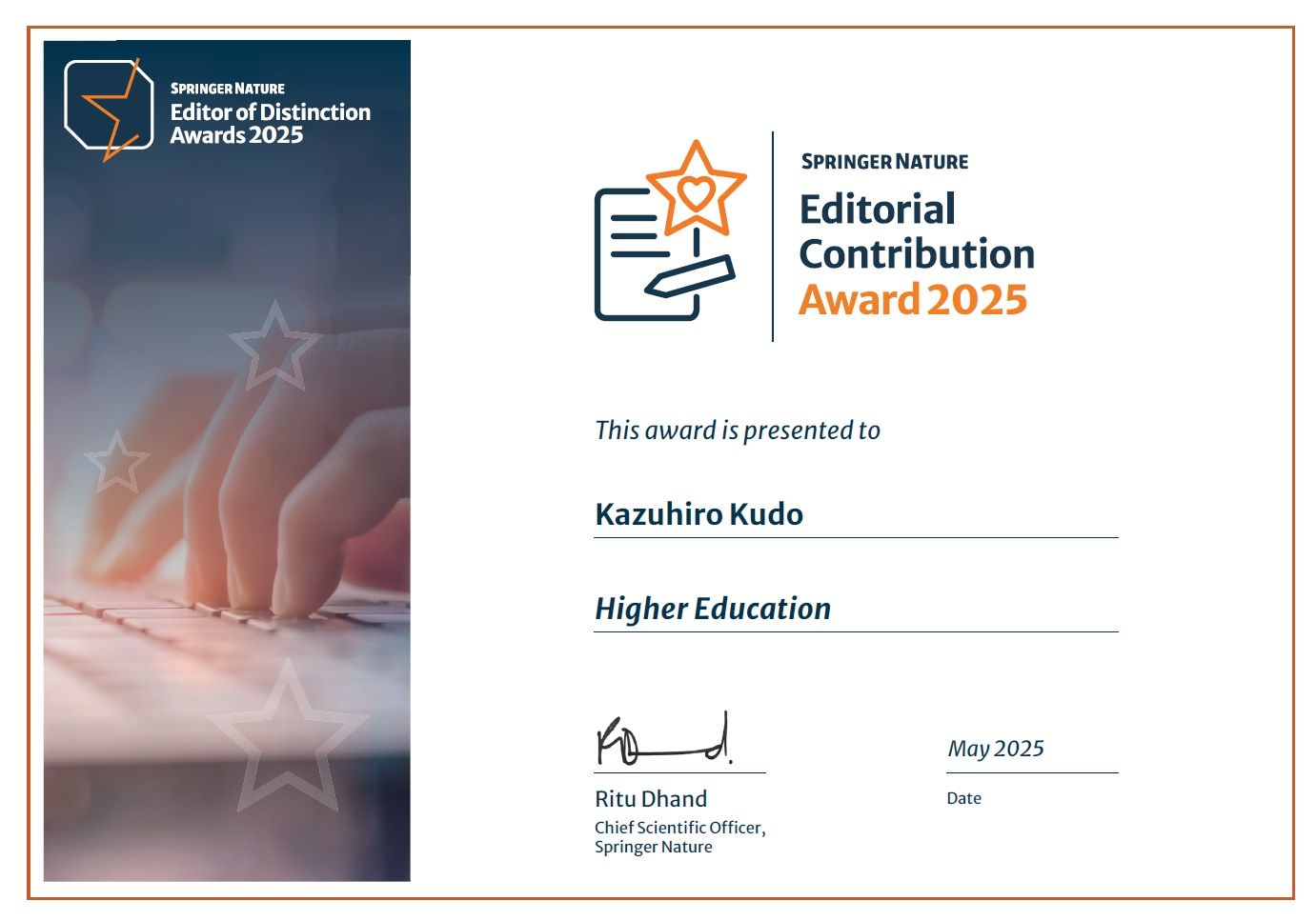 Springer Nature Editor of Distinction Award 2025.jpg